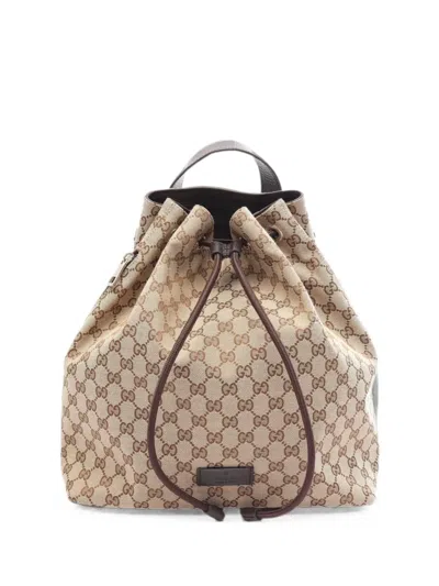 Pre-owned Gucci 2010s Gg Canvas Backpack In Neutrals