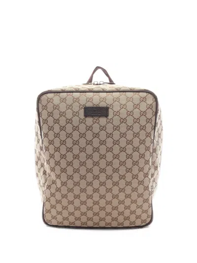 Pre-owned Gucci 2010s Gg Canvas Backpack In Neutrals