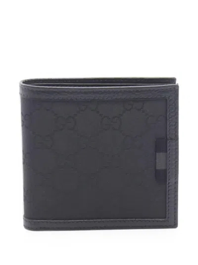 Pre-owned Gucci 2010s Gg Canvas Bi-fold Wallet In 黑色