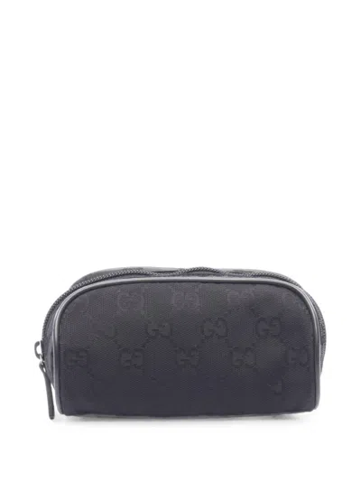 Pre-owned Gucci 2010s Gg Canvas Pouch In Black