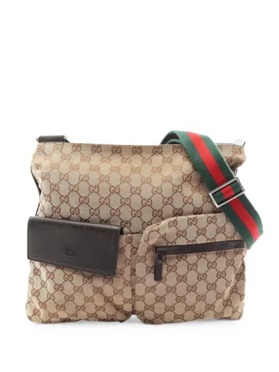 Pre-owned Gucci 2010s Gg Canvas Sherry Line Shoulder Bag In Neutral