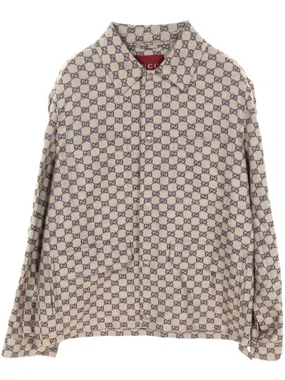Pre-owned Gucci 2010s Gg Canvas Shirt Jacket In Neutrals