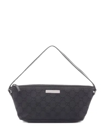 Pre-owned Gucci 2010s Gg Canvas Shoulder Bag In Gray