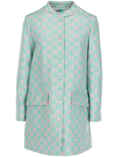 Pre-owned Gucci 2010s Gg Coat In Blue