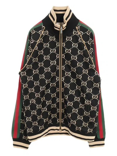 Pre-owned Gucci 2010s Gg Cotton Track Jacket In Black