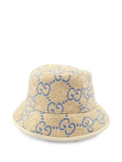 Pre-owned Gucci 2010s Gg Jacquard Bucket Hat In Neutrals