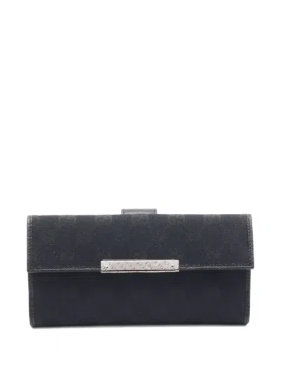 Pre-owned Gucci 2010s Gg Leather Wallet In Blue