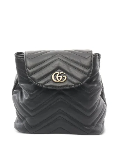 Pre-owned Gucci 2010s Gg Marmont Backpack In Black