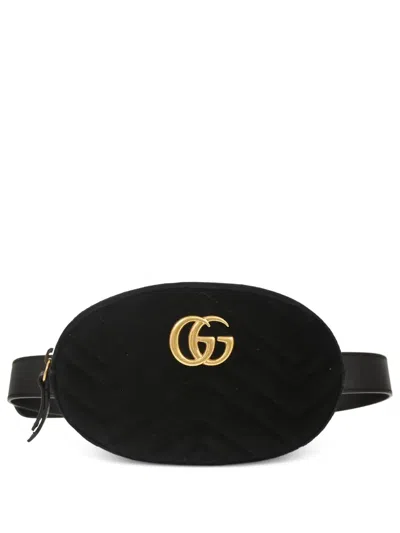 Pre-owned Gucci 2010s Gg Marmont Belt Bag In Black