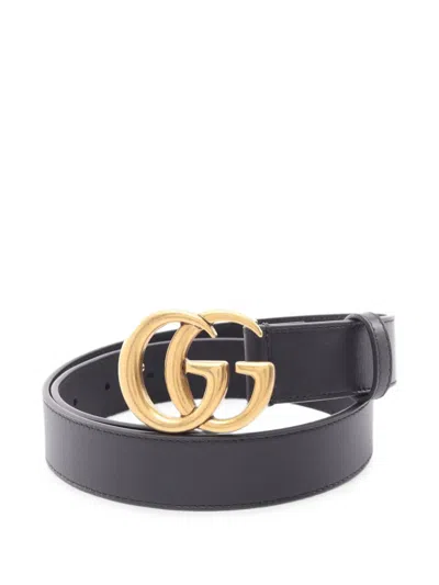 Pre-owned Gucci 2010s Gg Marmont Belt In Black