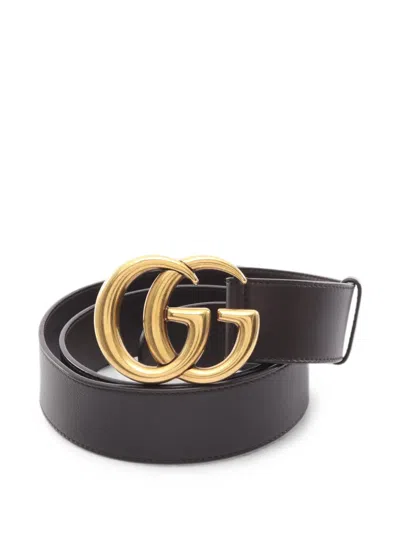 Pre-owned Gucci 2010s Gg Marmont Belt In Brown