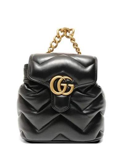 Pre-owned Gucci 2010s Gg Marmont Quilted Backpack In Black