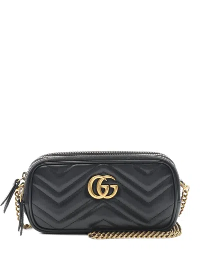 Pre-owned Gucci 2010s Gg Marmont Shoulder Bag In Black