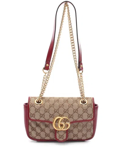 Pre-owned Gucci 2010s Gg Marmont Shoulder Bag In Red