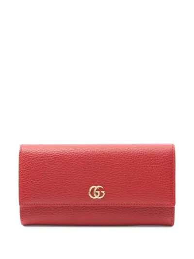 Pre-owned Gucci 2010s Gg Marmont Wallet In Red