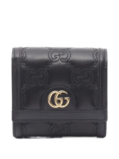 Pre-owned Gucci 2010s Gg Matelassé Bi-fold Wallet In Black