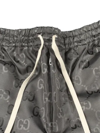 Pre-owned Gucci 2010s Gg Monogram Off The Grid Shorts In Gray