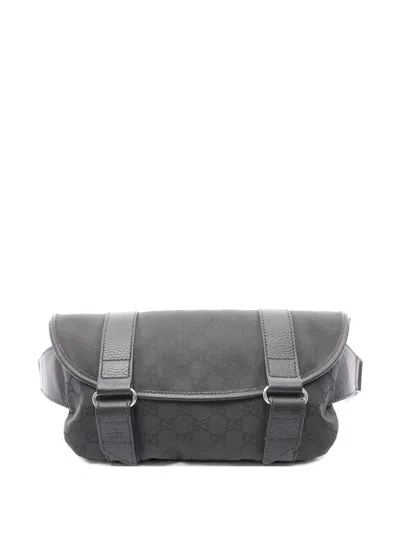 Pre-owned Gucci 2010s Gg Pattern Belt Bag In Black
