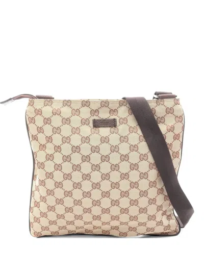 Pre-owned Gucci 2010s Gg Pattern Shoulder Bag In Neutral