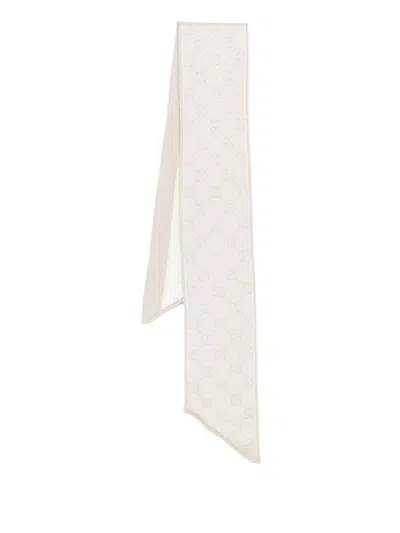 Pre-owned Gucci 2010s Gg Pattern Silk Scarf In Neutral