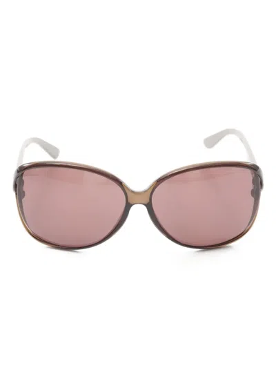 Pre-owned Gucci 2010s Gg-pattern Sunglasses In Brown