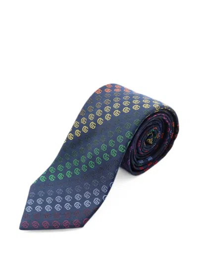 Pre-owned Gucci 2010s Gg Pattern Tie In Blue