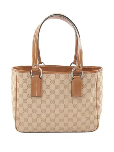 Pre-owned Gucci 2010s Gg Pattern Tote Bag In Neutral