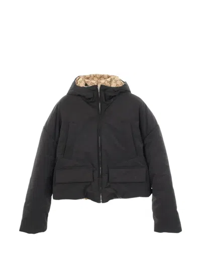 Pre-owned Gucci 2010s Gg Reversible Hooded Jacket In Black