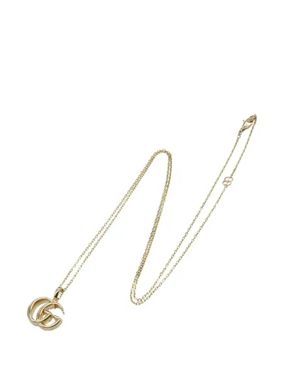 Pre-owned Gucci 2010s Gg Running Pendant Necklace In Gold