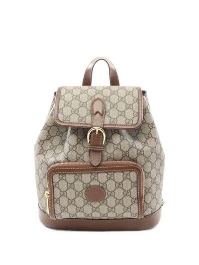 Pre-owned Gucci 2010s Gg Supreme Backpack In Neutrals