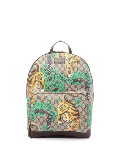 Pre-owned Gucci 2010s Gg Supreme Bengal Backpack In Neutral