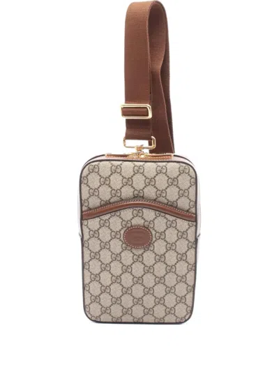 Pre-owned Gucci 2010s Gg Supreme Cross Body Bag In Neutral