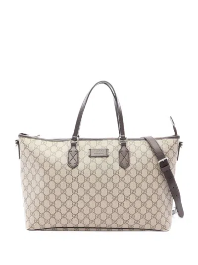 Pre-owned Gucci 2010s Gg Supreme Tote Bag In Neutrals