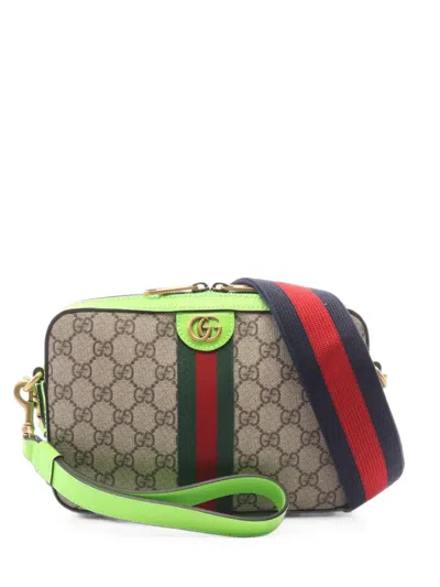Pre-owned Gucci 2010s Gg Supreme Web Shoulder Bag In Neutrals