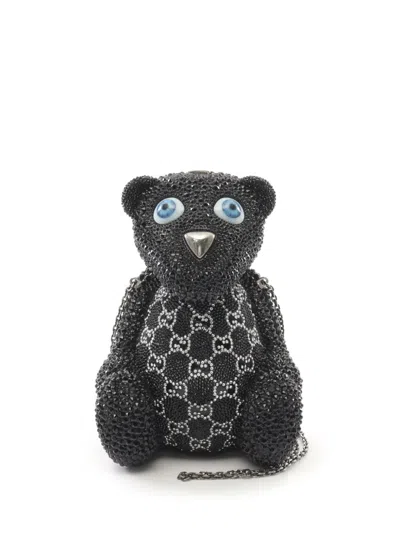 Pre-owned Gucci 2010s Gg Teddy Bear Shoulder Bag In 黑色
