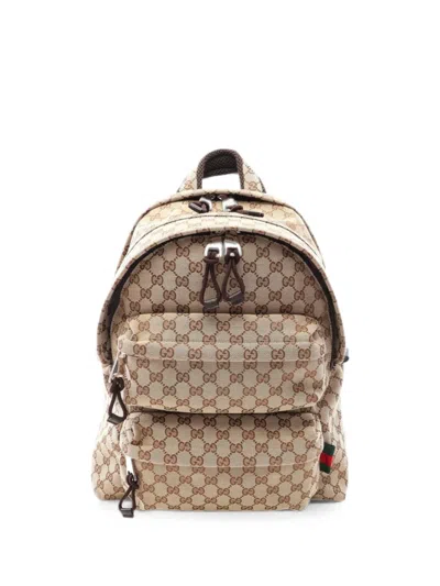 Pre-owned Gucci 2010s Gg-canvas Backpack In Neutral