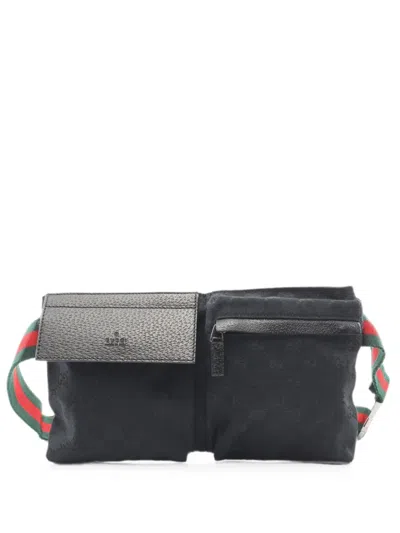 Pre-owned Gucci 2010s Gg-canvas Belt Bag In Black