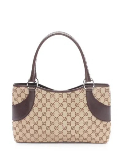 Pre-owned Gucci 2010s Gg-monogram Tote Bag In Neutrals