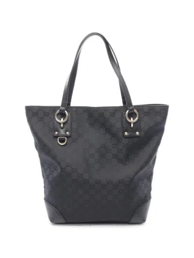Pre-owned Gucci 2010s Gg-patern Tote Bag In Black