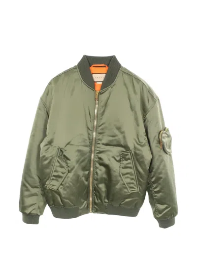 Pre-owned Gucci 2010s Heart-pocket Bomber Jacket In Green