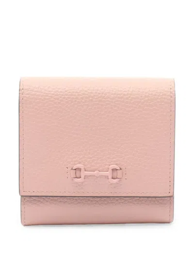 Pre-owned Gucci 2010s Horsebit Bi-fold Wallet In Pink