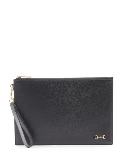 Pre-owned Gucci 2010s Horsebit Clutch Bag In Black
