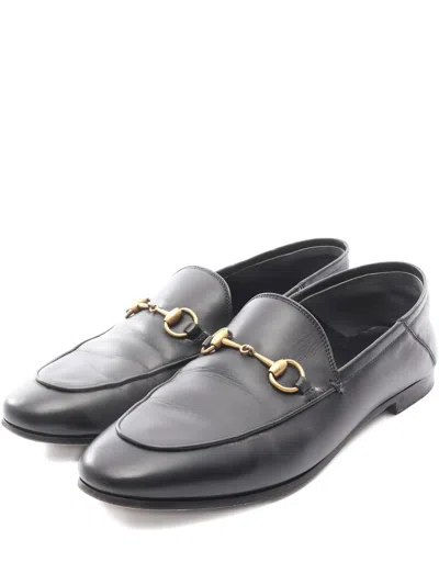 Pre-owned Gucci 2010s Horsebit Leather Loafers In Black