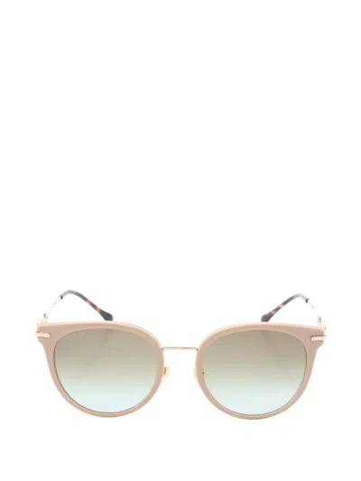 Pre-owned Gucci 2010s Horsebit Round-frame Sunglasses In Gold