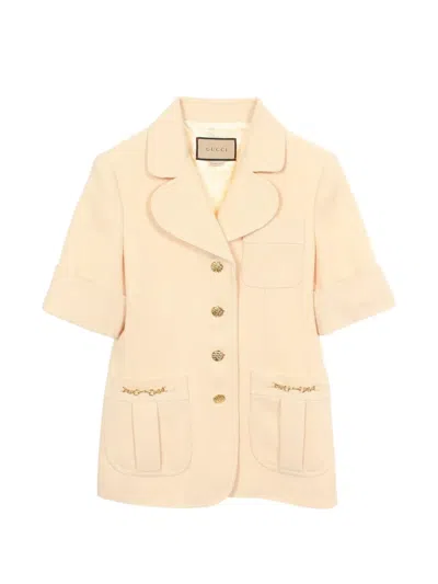 Pre-owned Gucci 2010s Horsebit Short-sleeve Jacket In Neutrals