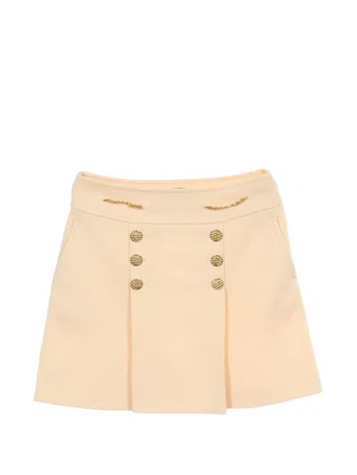 Pre-owned Gucci 2010s Horsebit Wool Skirt In Neutrals