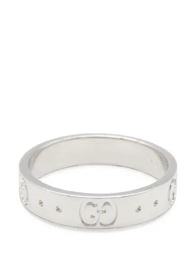 Pre-owned Gucci 2010s Icon Gg Ring In Silver