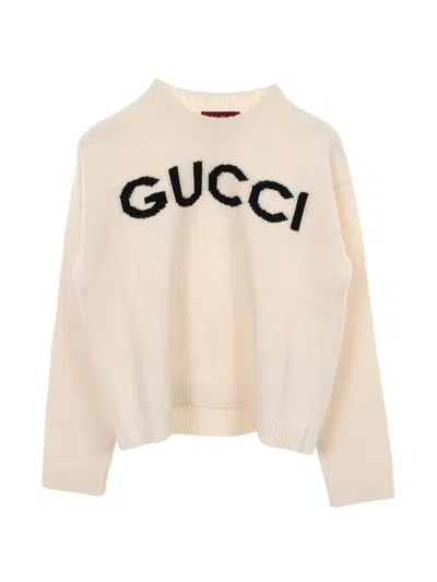 Pre-owned Gucci 2010s Intarsia-knit Wool Sweater In Neutral