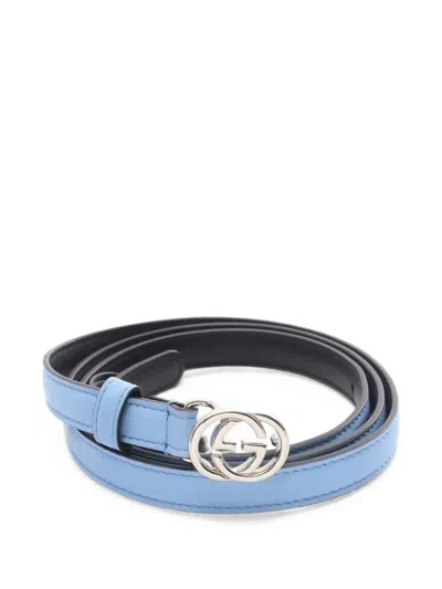 Pre-owned Gucci 2010s Interlocking G Belt In Blue