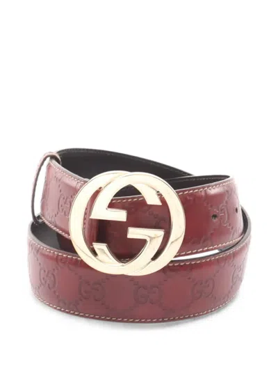 Pre-owned Gucci 2010s Interlocking G Belt In Red